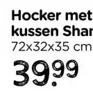 Xenos Hocker met kussen Shanghai - 35x72x32 cm aanbieding