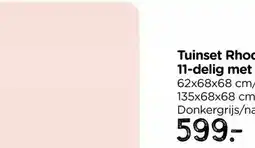 Xenos Tuinset Rhodos met kussens - 4-delig - metaal/polyester aanbieding