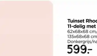 Xenos Tuinset Rhodos met kussens - 4-delig - metaal/polyester aanbieding