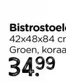Xenos Inklapbare bistrostoel Kos - rood - 84x48x42 cm aanbieding