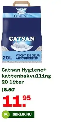 Welkoop Catsan Hygiene+ kattenbakvulling 20 liter aanbieding