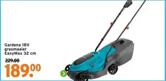 GAMMA Gardena 18V grasmaaier EasyMax 32 cm aanbieding