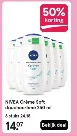 Etos NIVEA Crème Soft douchecrème 250 ml aanbieding
