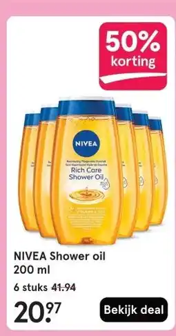 Etos NIVEA Shower oil 200 ml aanbieding