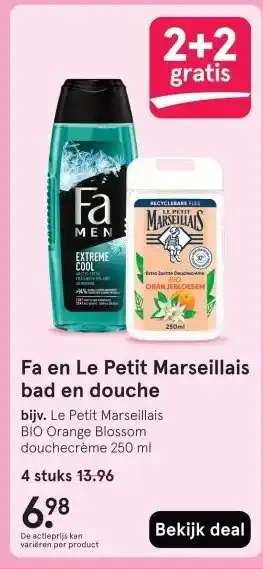Etos Fa en Le Petit Marseillais bad en douche aanbieding