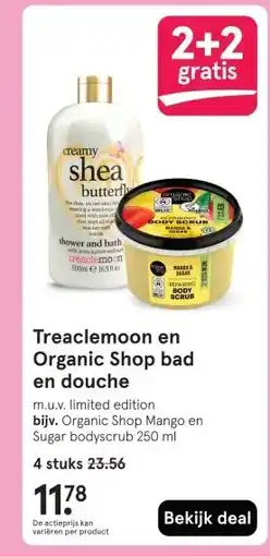 Etos Treaclemoon en Organic Shop bad en douche aanbieding