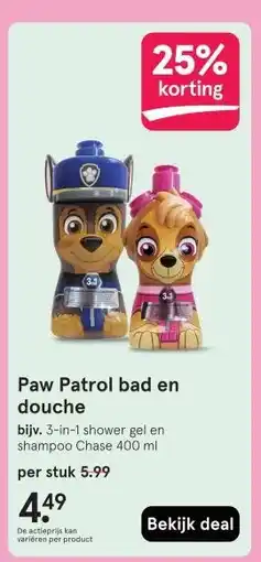 Etos Paw Patrol bad en douche aanbieding