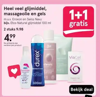 Etos Heel veel glijmiddel, massageolie en gels aanbieding