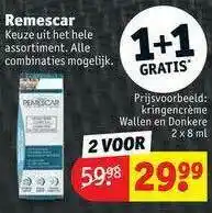 Kruidvat Remescar Kringencrème Wallen En Donkere 1+1 Gratis aanbieding