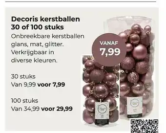 Tuincentrum Osdorp Decoris Kerstballen 30 Of 100 Stuks aanbieding