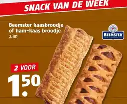 Poiesz Beemster kaasbroodje of ham kaas broodje aanbieding