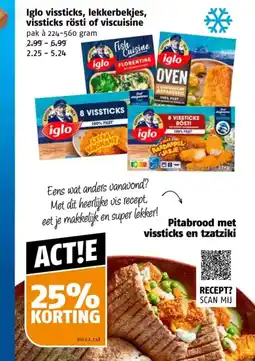 Poiesz Iglo vissticks, lekkerbekjes, vissticks rösti of viscuisine aanbieding