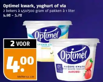 Poiesz Optimel kwark, yoghurt of vla aanbieding