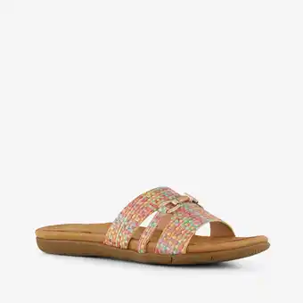Scapino Blue Box gekleurde dames slippers met gesp goud aanbieding