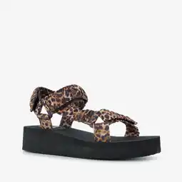 Scapino Dames sandalen met panterprint zwart aanbieding