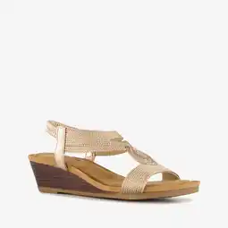 Scapino Blue Box dames sandalen met sleehak champagne aanbieding