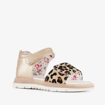 Scapino Blue Box meisjes sandalen met panterprint goud aanbieding