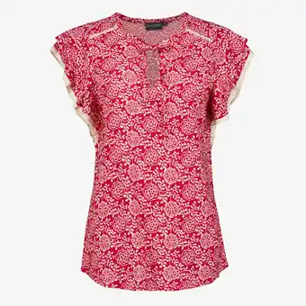 Scapino TwoDay dames blouse met print en glitters rood aanbieding