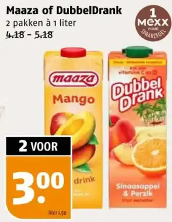 Poiesz Maaza of DubbelDrank aanbieding