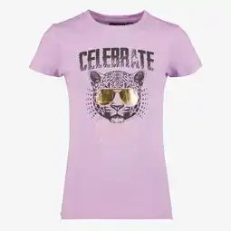 Scapino TwoDay meisjes T-shirt met tijgerkop lila aanbieding
