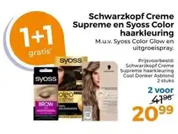 Trekpleister Schwarzkopf Creme Supreme en Syoss Color haarkleuring aanbieding