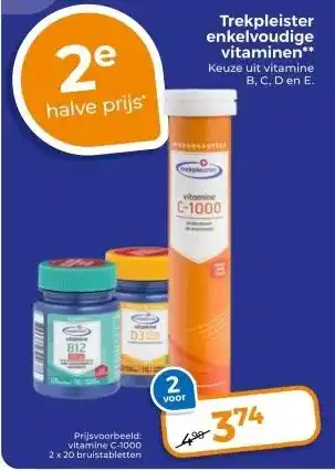 Trekpleister Trekpleister enkelvoudige vitaminen** aanbieding