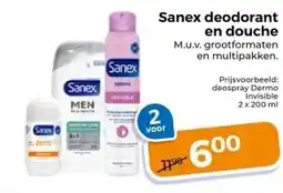 Trekpleister Sanex deodorant en douche aanbieding