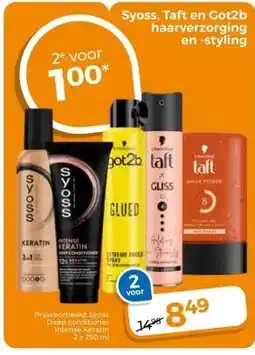 Trekpleister Syoss, Taft en Got2b haarverzorging en -styling aanbieding