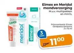 Trekpleister Elmex en Meridol mondverzorging M.u.v. multipakken en mini's. aanbieding