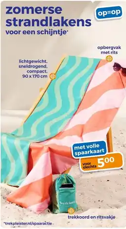 Trekpleister zomerse strandlakens aanbieding