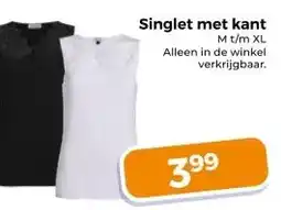 Trekpleister Singlet met kant aanbieding