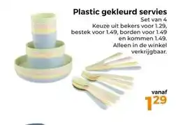 Trekpleister Plastic gekleurd servies Set van 4 aanbieding