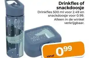 Trekpleister Drinkfles of snackdoosje aanbieding