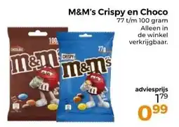 Trekpleister M&M's Crispy en Choco aanbieding