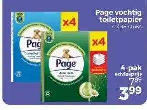 Trekpleister Page vochtig toiletpapier aanbieding