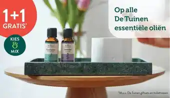 Holland & Barrett 1+1GRATIS' Op alle De Tuinen essentiële oliën aanbieding