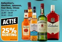 Poiesz Ballantine's, Glenlivet, Jameson, Four Rose, Chivas aanbieding