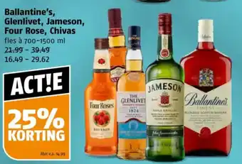 Poiesz Ballantine's, Glenlivet, Jameson, Four Rose, Chivas aanbieding
