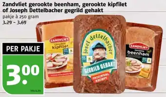 Poiesz Zandvliet gerookte beenham, gerookte kipfilet of Joseph Dettelbacher gegrild gehakt aanbieding