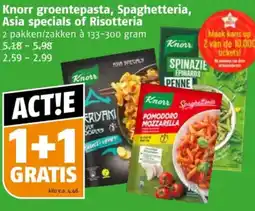 Poiesz Knorr groentepasta, Spaghetteria, Asia specials of Risotteria aanbieding