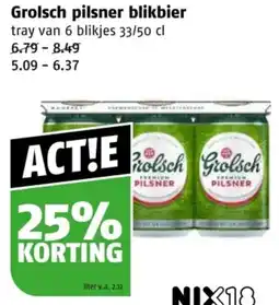Poiesz Grolsch pilsner blikbier aanbieding