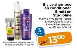 Trekpleister Elvive shampoo en conditioner, Elnett en Studioline aanbieding