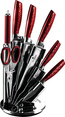 Bol.com Berlinger Haus - Messenset met standaard - 8 delig - burgundy line - rood aanbieding