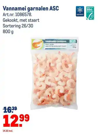 Makro Vannamei Garnalen ASC aanbieding