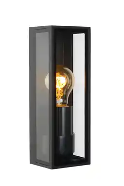 Bol.com Lucide DUKAN - Wandlamp Binnen/Buiten - 1xE27 - IP65 - Zwart aanbieding