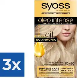 Bol.com SYOSS Oleo Intense 10-50 Licht Asblond haarverf - 1 stuk - Voordeelverpakking 3 stuks aanbieding