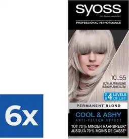 Bol.com SYOSS Color Blond Cool Blonds 10-55 Ultra Platinum Blond - 1 stuk - Voordeelverpakking 6 stuks aanbieding