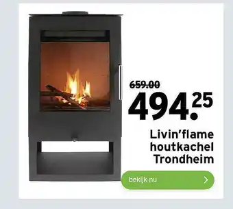 GAMMA Livin'Flame Houtkachel Trondheim aanbieding