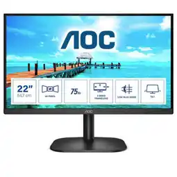Amazon AOC 22B2H - 22 inch FHD Monitor (1920x1080, 60 Hz, VGA, HDMI) zwart aanbieding