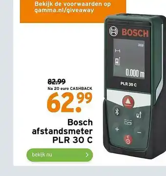 GAMMA Bosch Afstandsmeter PLR 30 C aanbieding